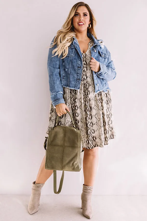 NYC Sights Snake Print Shift Dress Curves