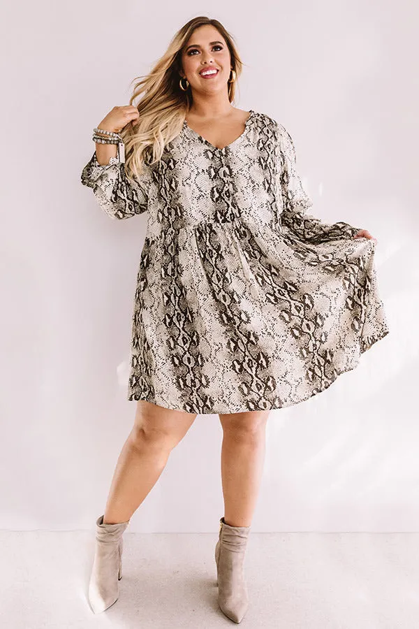 NYC Sights Snake Print Shift Dress Curves