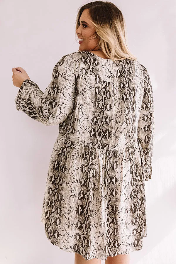 NYC Sights Snake Print Shift Dress Curves