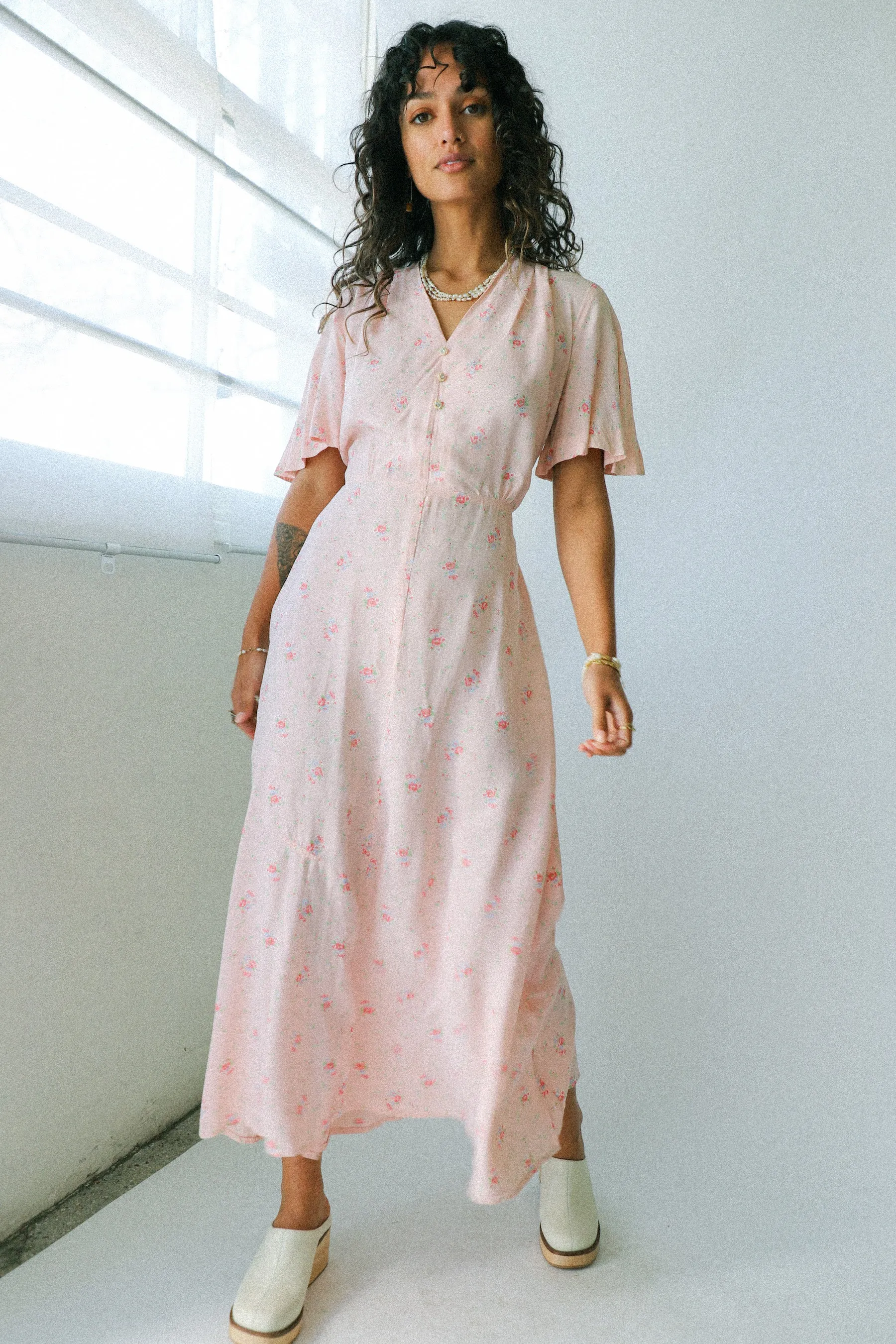 Pink Floral Maxi Dress