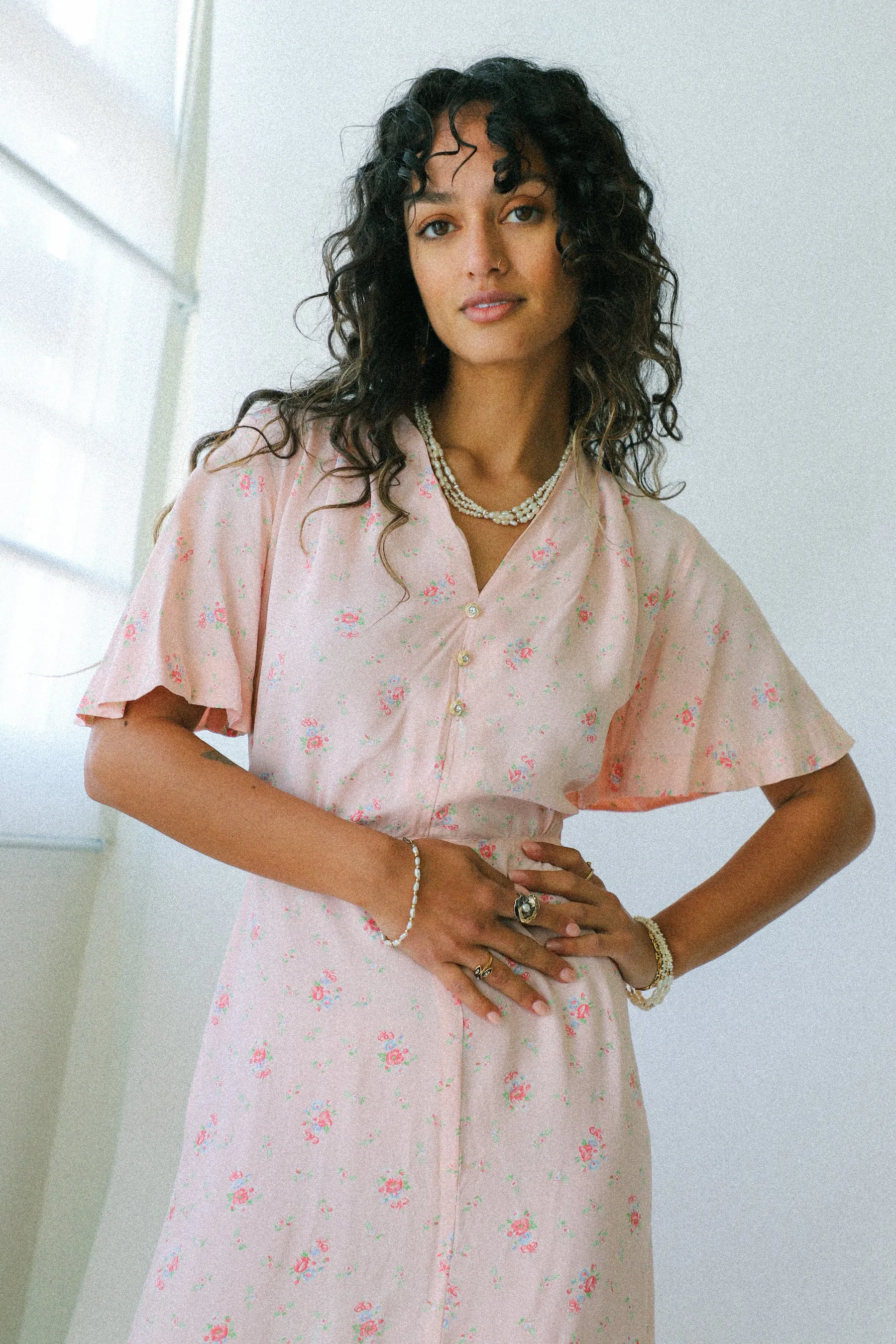 Pink Floral Maxi Dress