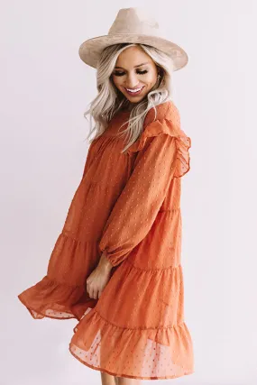 Pumpkin Spice Splendor Shift Dress In Pumpkin