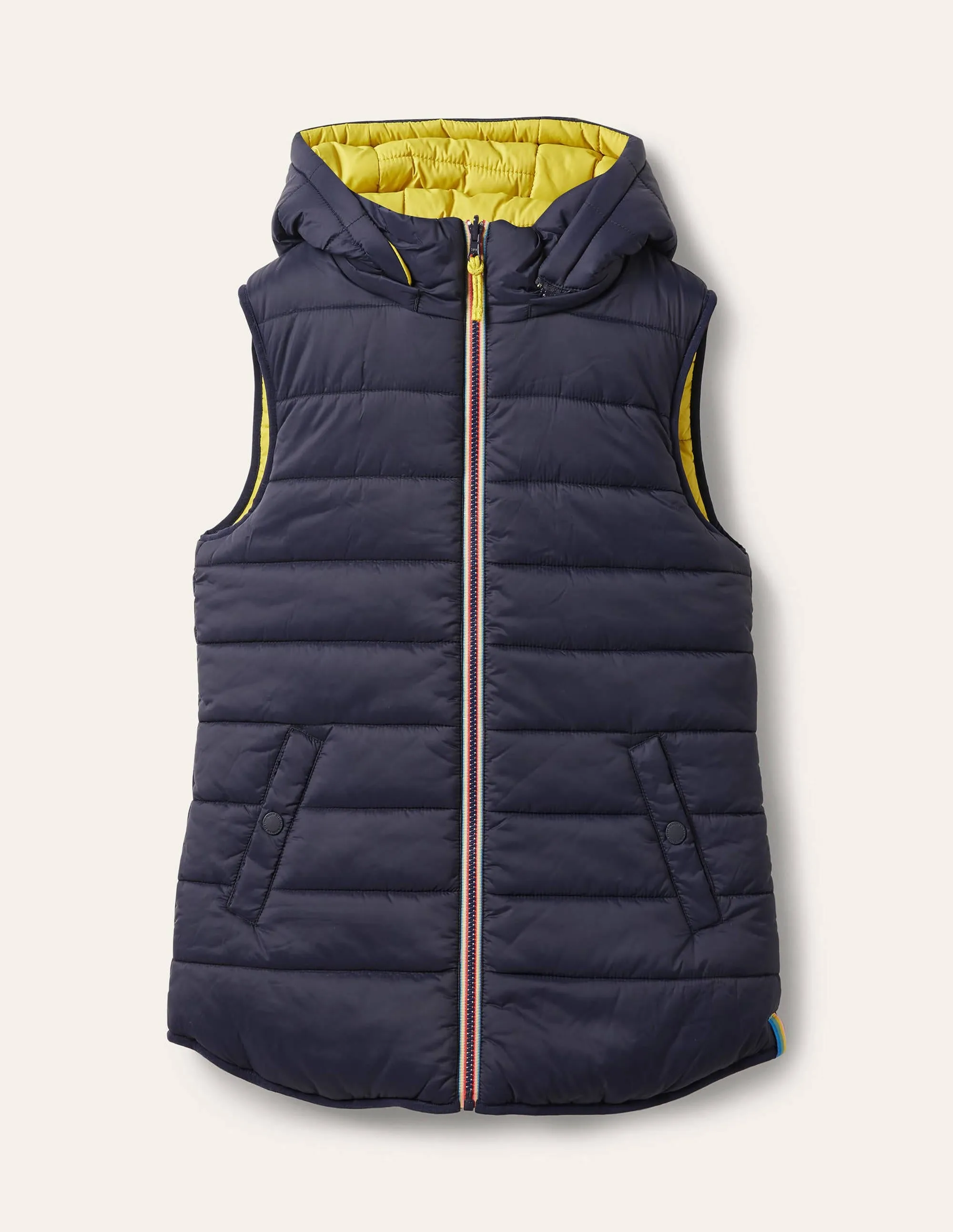 Reversible Lightweight Gilet-Navy/Mimosa