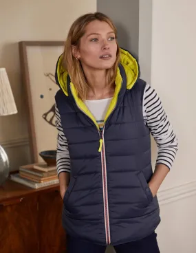 Reversible Lightweight Gilet-Navy/Mimosa