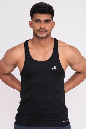 Rocklike Gym Vest Stringer for Men Black Rocklike Gym Vest Stringer for Men Black