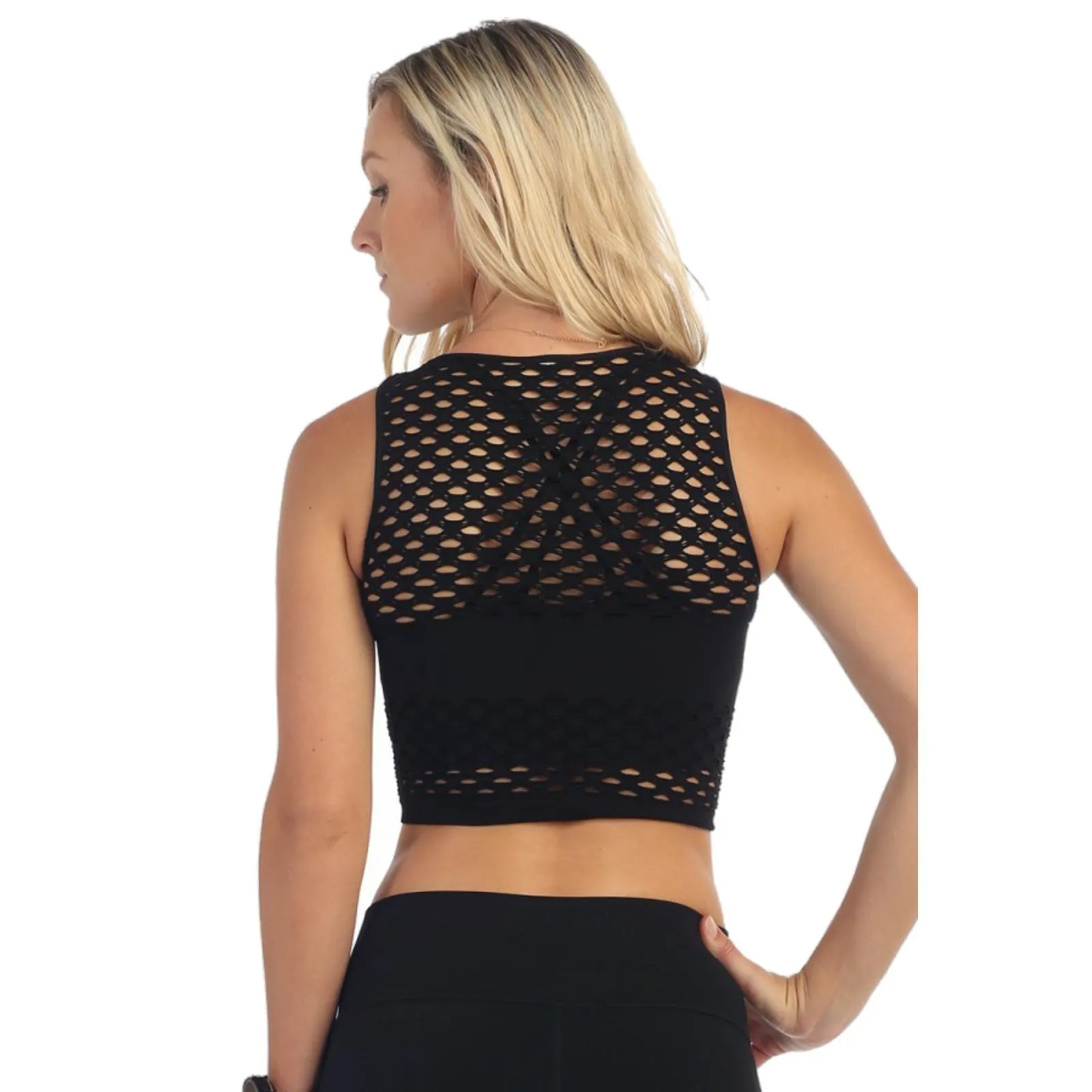 SALE - SLEEVELESS BRA COVERED CROP TANK TOP