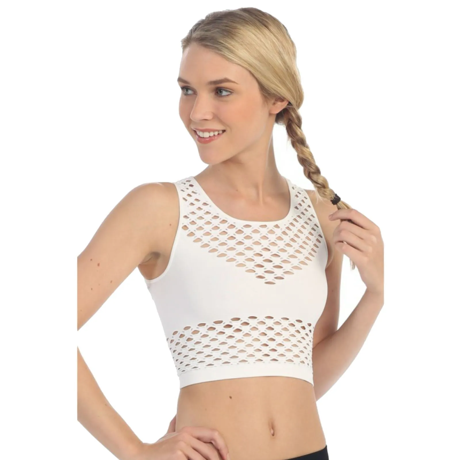 SALE - SLEEVELESS BRA COVERED CROP TANK TOP