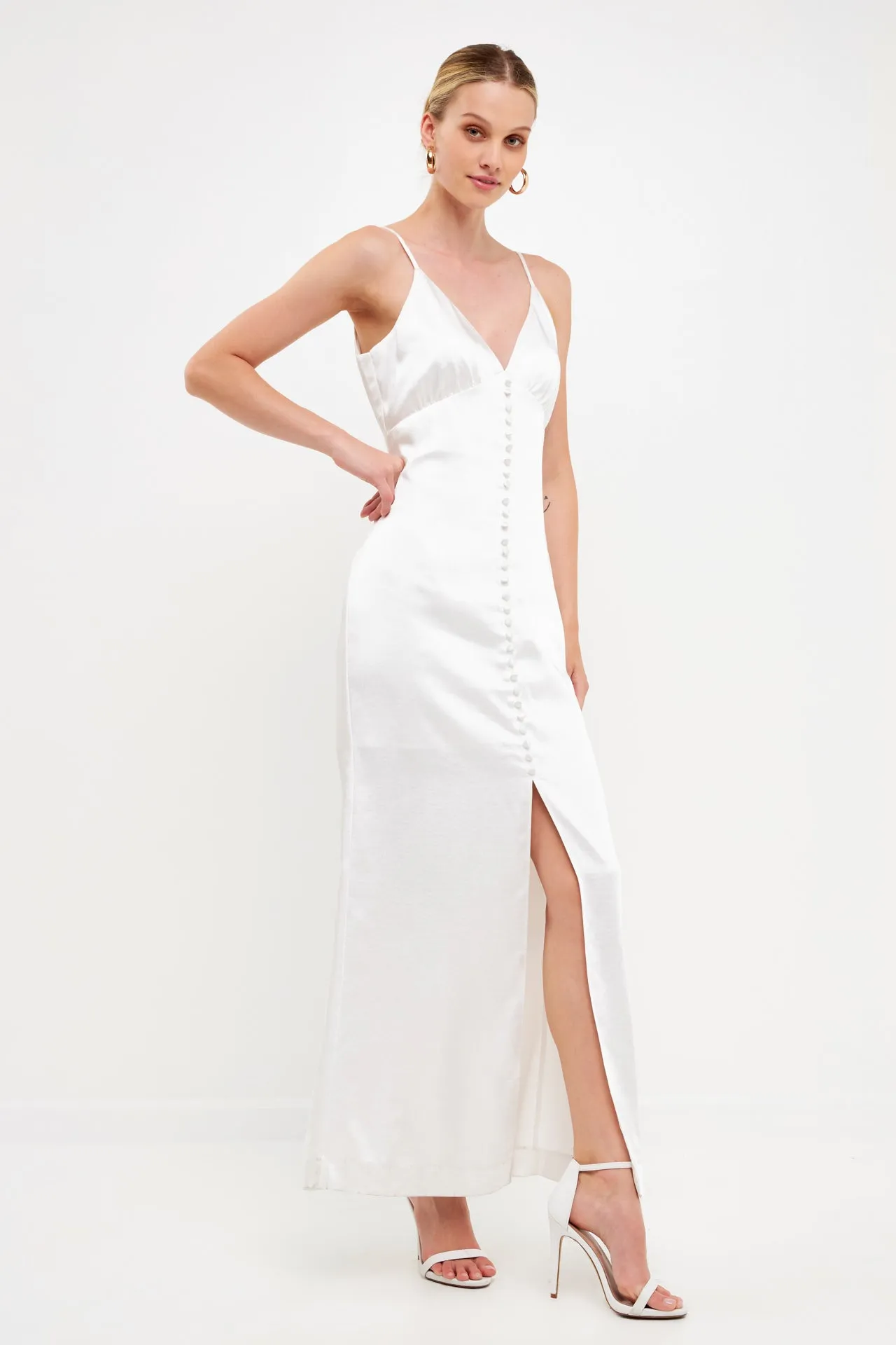 Satin Button Down Maxi