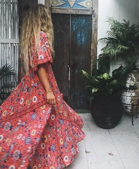 Spell Designs Lovebird Boho Maxi Dress - Red