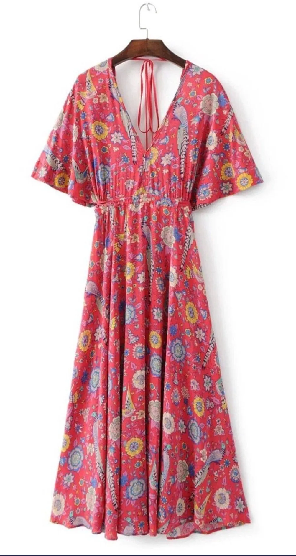 Spell Designs Lovebird Boho Maxi Dress - Red