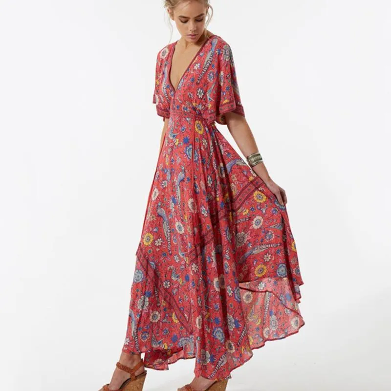 Spell Designs Lovebird Boho Maxi Dress - Red