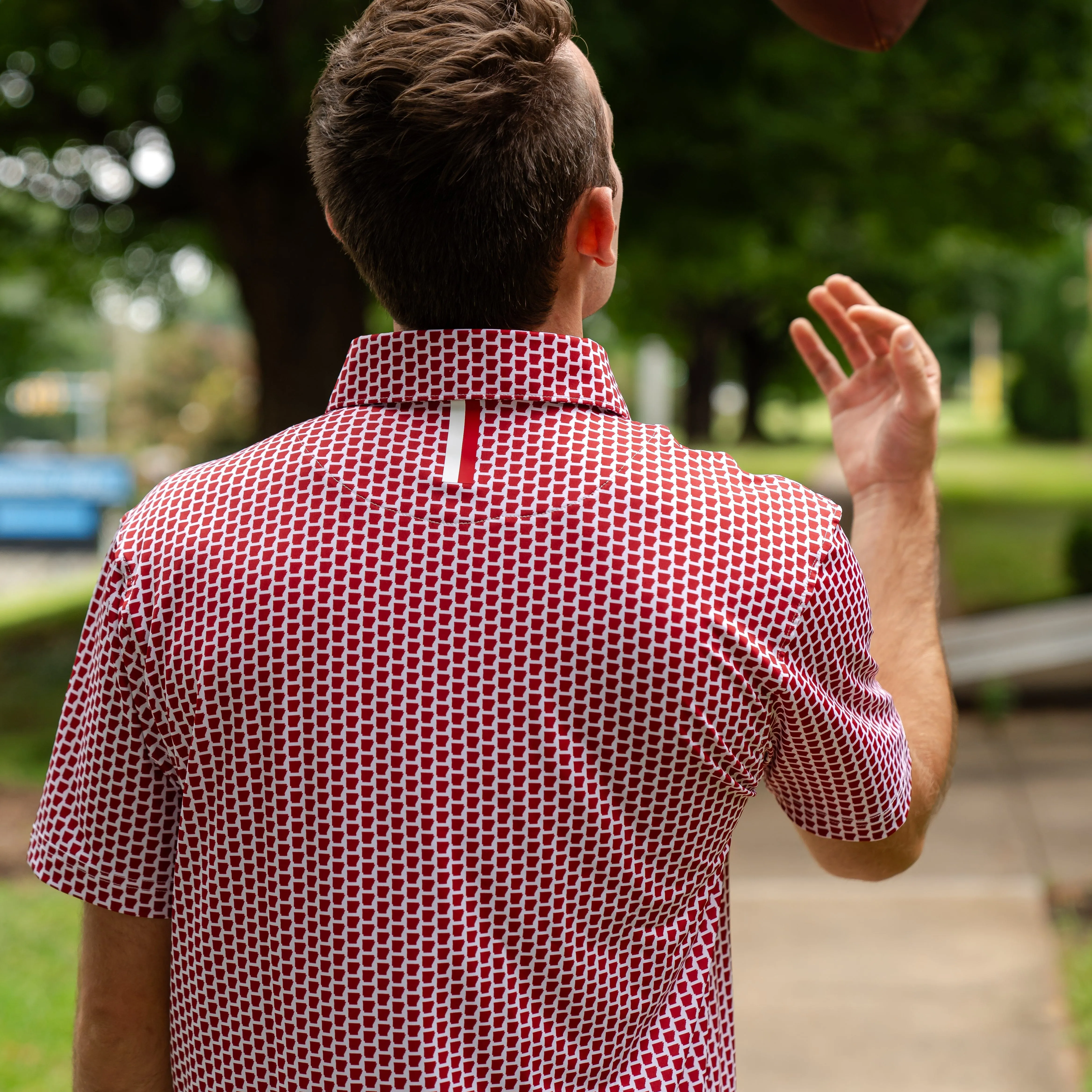 The Natural State | Performance Polo | The Natural State - Crimson Red/White