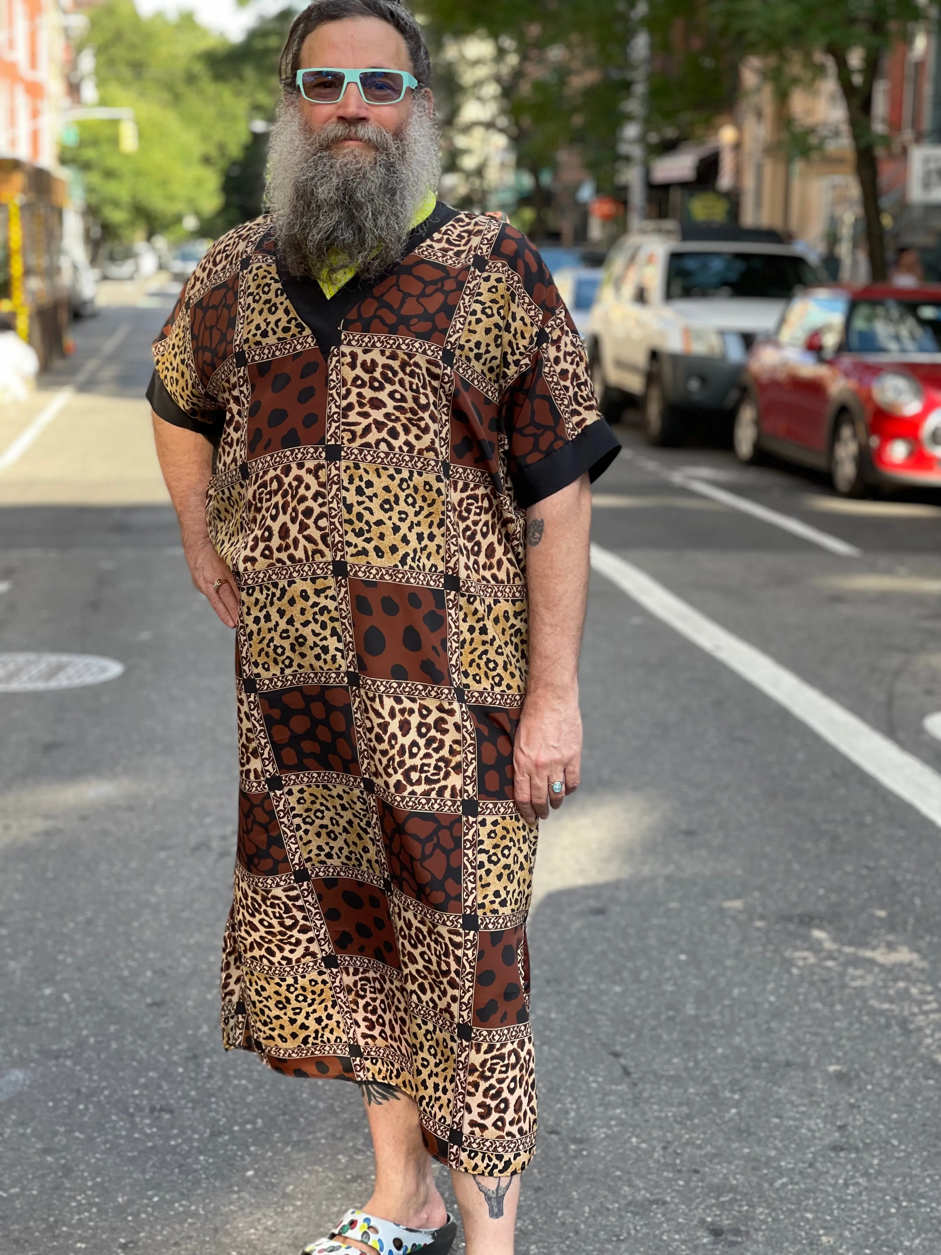 Vintage 90s Safari Print Caftan