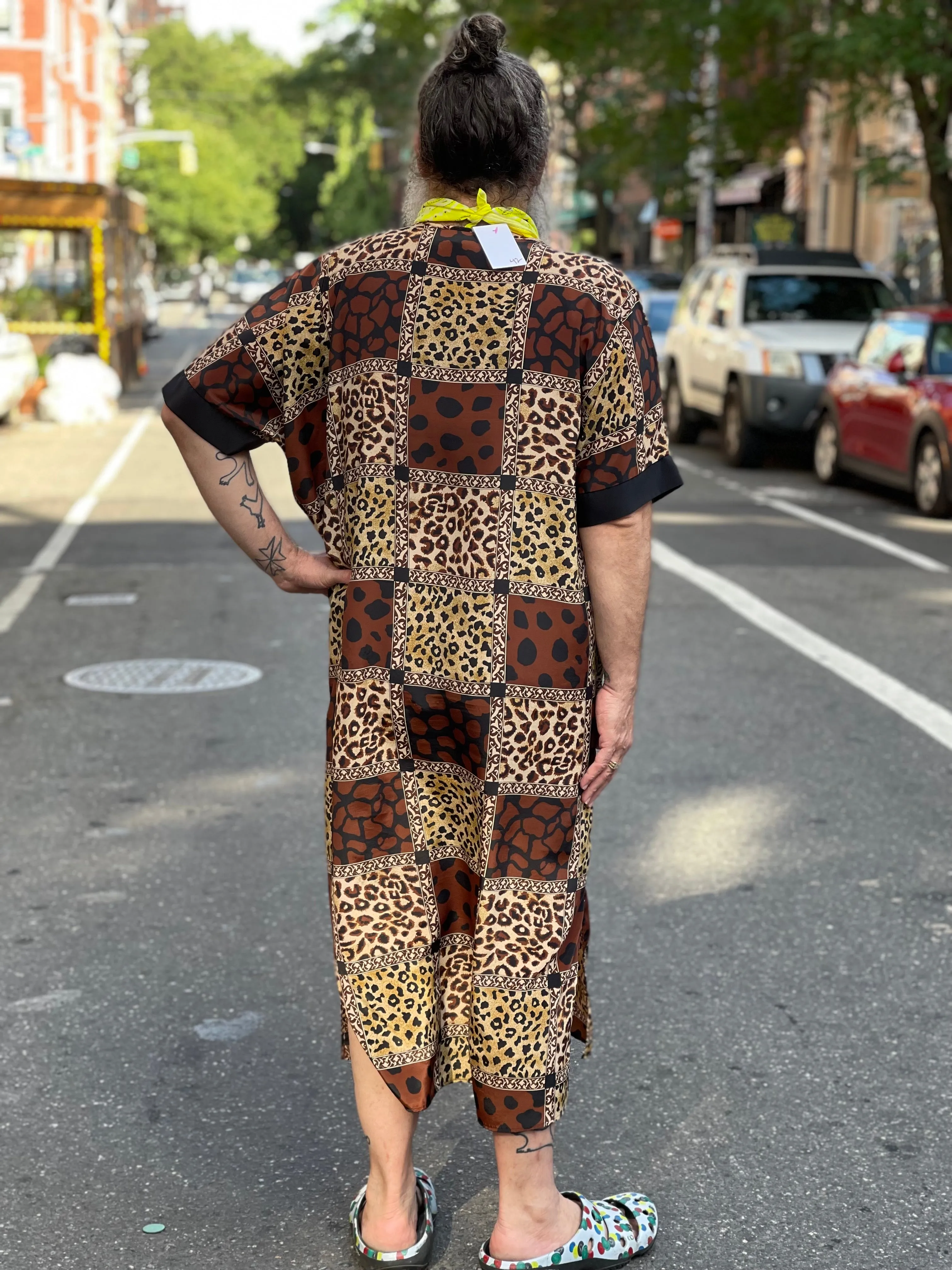 Vintage 90s Safari Print Caftan