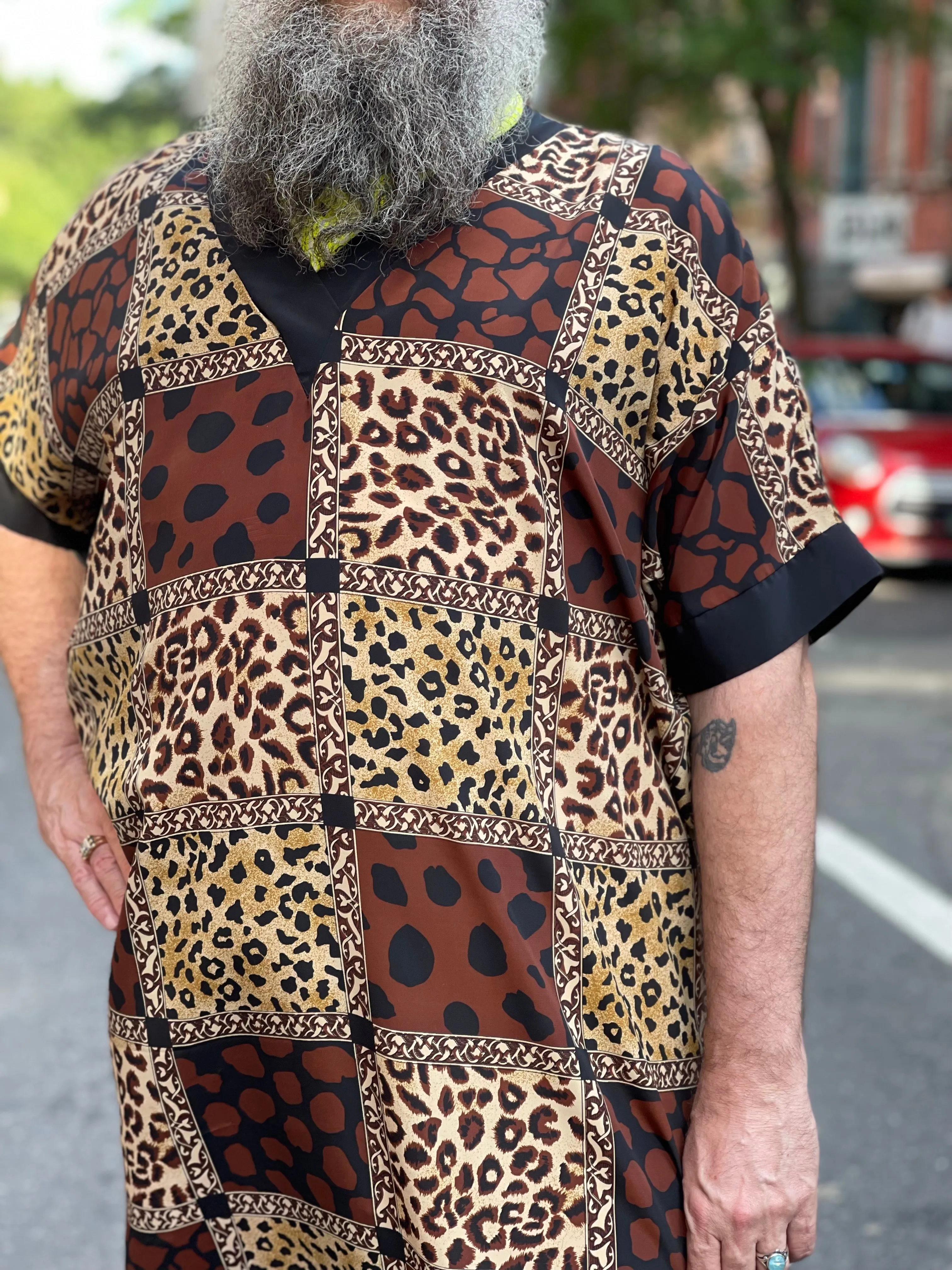Vintage 90s Safari Print Caftan