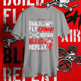 weBLEEDfpv "BUILD, FLY, BLEED" T-SHIRT