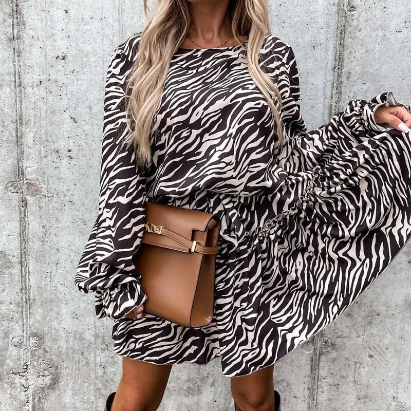 Women's Round Neck Long Sleeve Pullover Dress