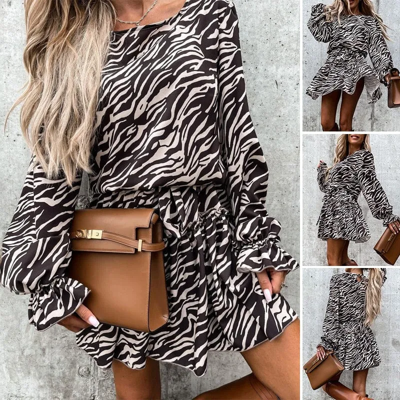 Women's Round Neck Long Sleeve Pullover Dress