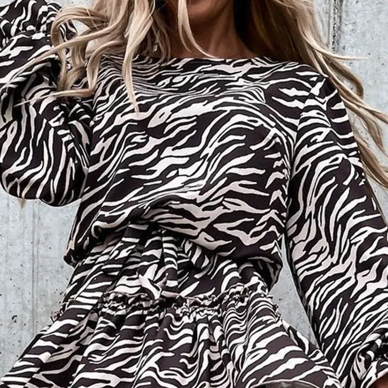 Women's Round Neck Long Sleeve Pullover Dress